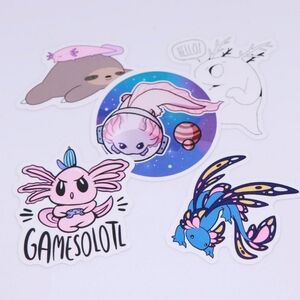 Axolotl bundle‎ sticker pack waterbottle stickers, laptop stickers